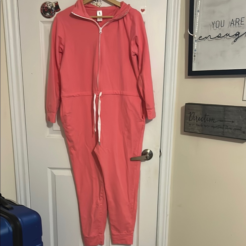 Smash + Tess Vibrant Pink Hooded Jumpsuit